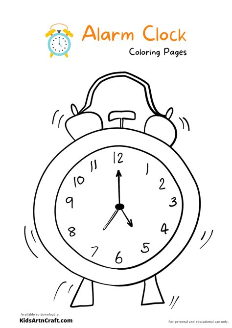 Alarm Clock Coloring Pages For Kids Free Printables Kids Art And Craft