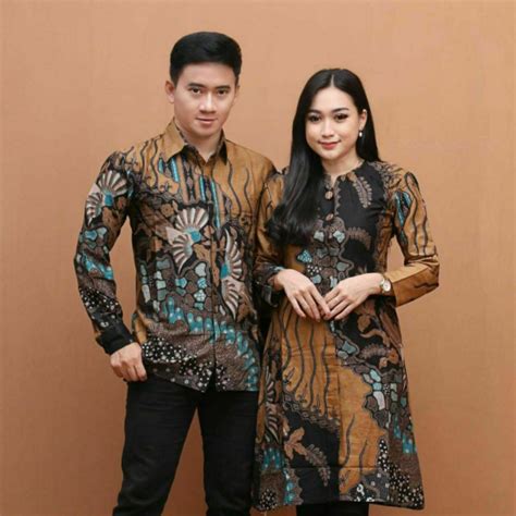 Jual Batik Alina Tunik Batik Couple Modern Atasan Batik Wanita Dan Pria Baju Batik Wanita Blouse