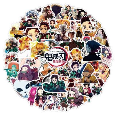 50 stickers para decorar tu habitación Modelo Demon Slayer Multicolore