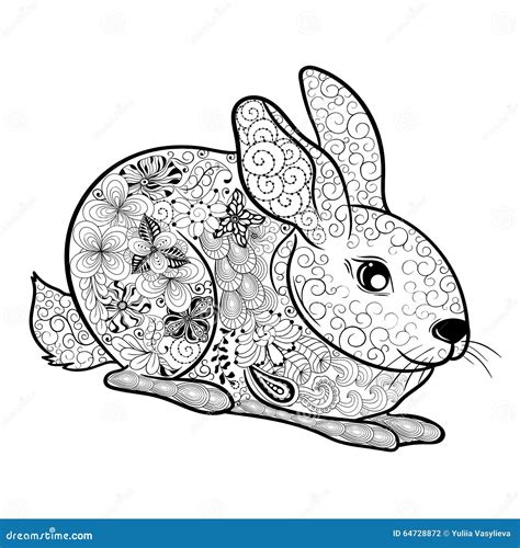 Rabbit Doodle Stock Vector Illustration Of Outline Decorative 64728872