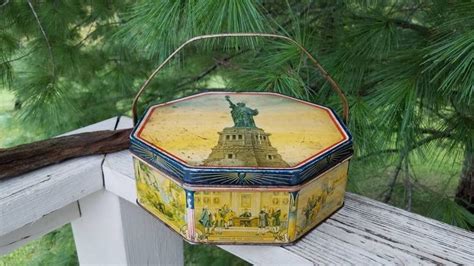 Loose Wiles Sunshine Biscuit Tin Statue Of Liberty 8 Sided Tin Etsy