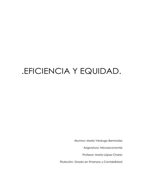 Eficiencia Y Equidad