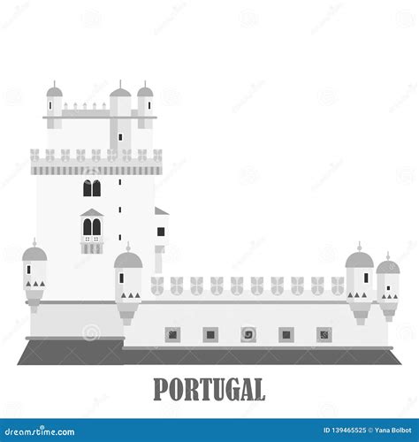 Belem Tower in Lisbon Portugal. Torre De Belem Stock Vector - Illustration of lisboa, fortress ...