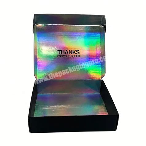 Custom Made Hologram Corrugated Paper Mailer Food Box Holographic Shipping Bra Paper Box