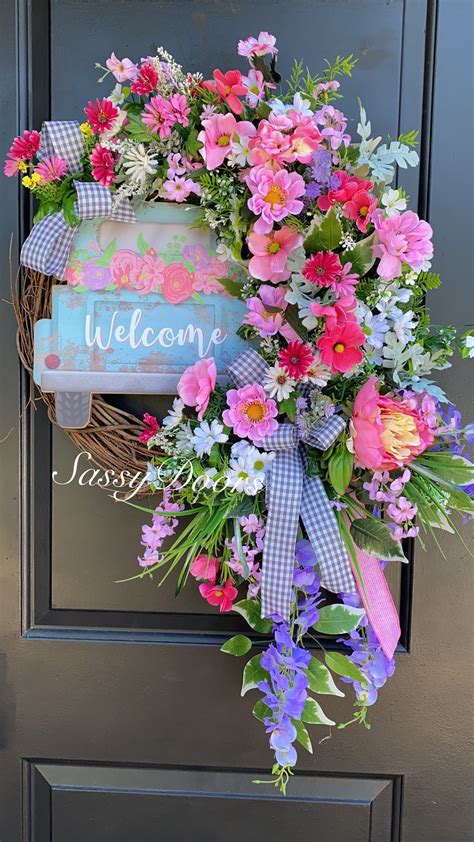 Spring And Summer Door Wreath, Daisy Wreath, Mother’s Day Wreath, Sassy Doors Wreath-Front Door ...