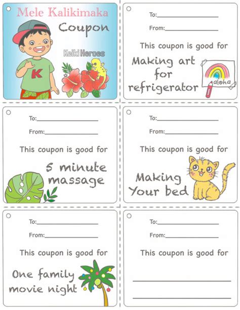 Create Your Own Coupon Book Color Keiki Heroes