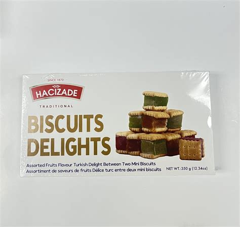 HACIZADE TURKISH DELIGHT ASSORTED FRUIT WITHIN BISCUIT 350GR