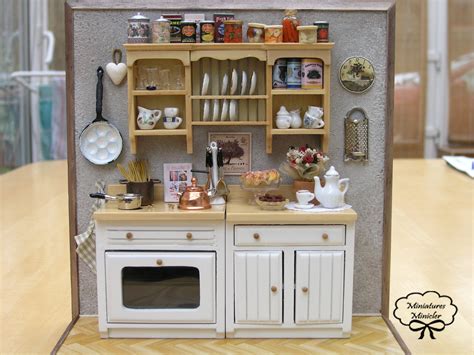 Miniature Dollhouse Kitchen Old Style Scale