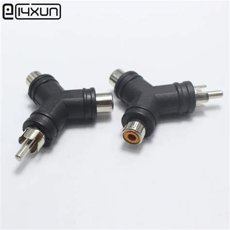 1pcs RCA Male To Female Connector Plug Adapters 2 In 1 AV M F Audio