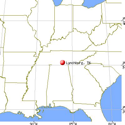 Lynchburg Tennessee Map | Map Of Us Western States