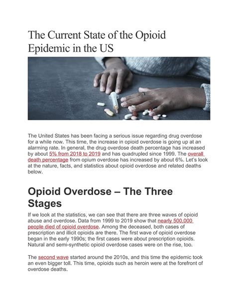 The Current State Of The Opioid Epidemic In The Us By Sabrinacavanagh