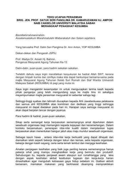 Teks Ucapan Perasmian Majlis Graduasi Pra Sekolah