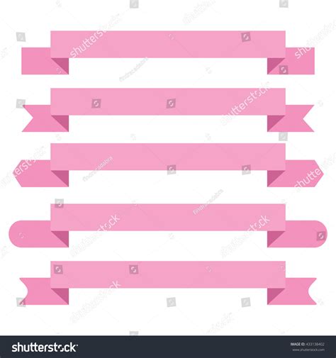 Pink banner ribbon vector set - Royalty Free Stock Vector 433138402 ...