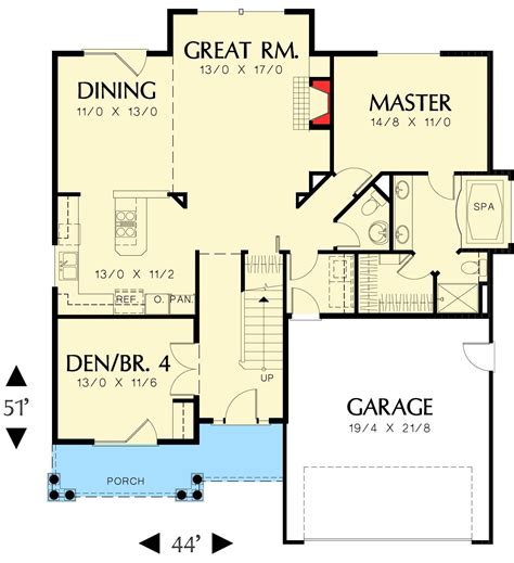 Compact Craftsman Style First Floor Plan Sdl Custom Homes