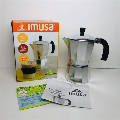 Imusa Usa Aluminum Stovetop 6 Cup Espresso Coffee Maker B120 43v New In Box Ebay