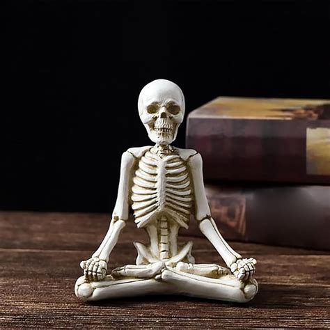 Halloween Yoga Skeletons Statue Resin Gothic Body Bones Model Realistic