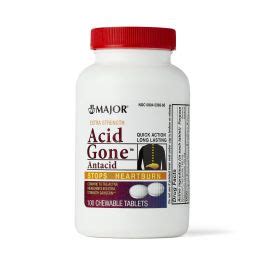 Major Acid Gone Chewable Antacid Tablet 100Ct