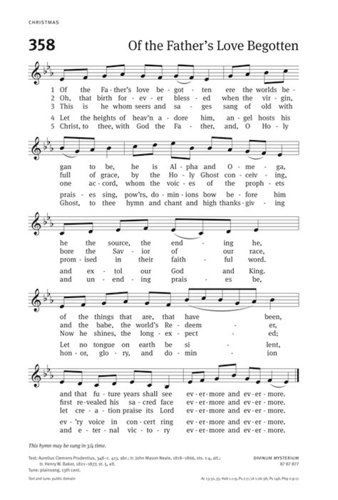 Of The Father S Love Begotten Hymnary Org