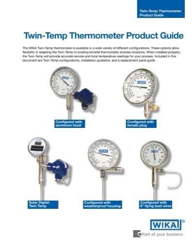 WIKA Twin Temp Thermometer Product Guide