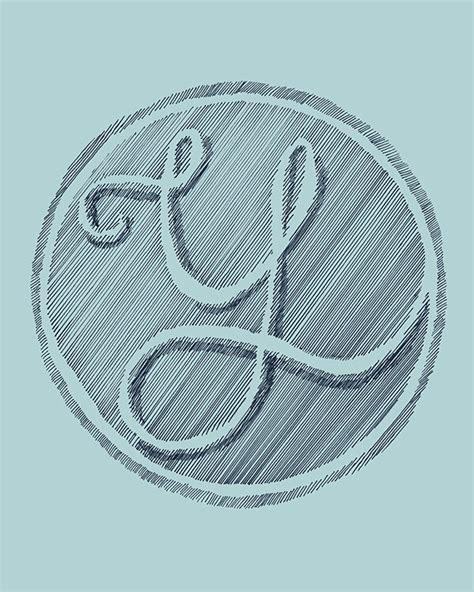 Hand Lettered Y Wall Art Rainwashed Blue — Digital Download — Yes