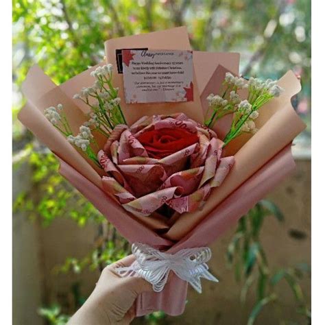 Jual Large Money Roses Bouquet Artificial Flower Baby Breath