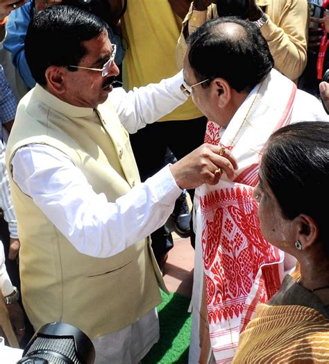 Bjp National President Jp Nadda Is Being Welcomed By Union Minister