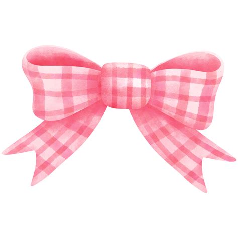 Whimsical Watercolor Pink Retro Coquette Ribbon Bow Clipart Hand Drawn Girly Accessory