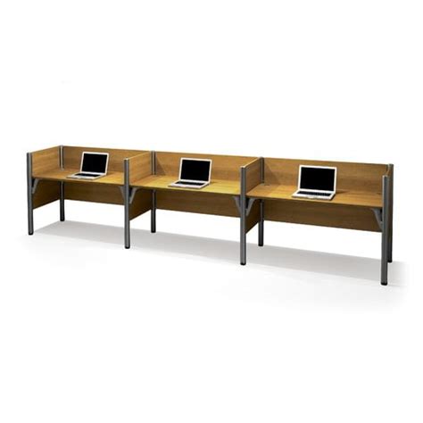 Bestar Pro Biz Triple Side By Side Workstation With 3 Privacy Panels