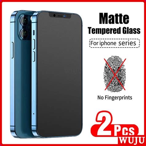 Wuju Pcs No Fingerprint Matte Tempered Glass Compatible For Iphone