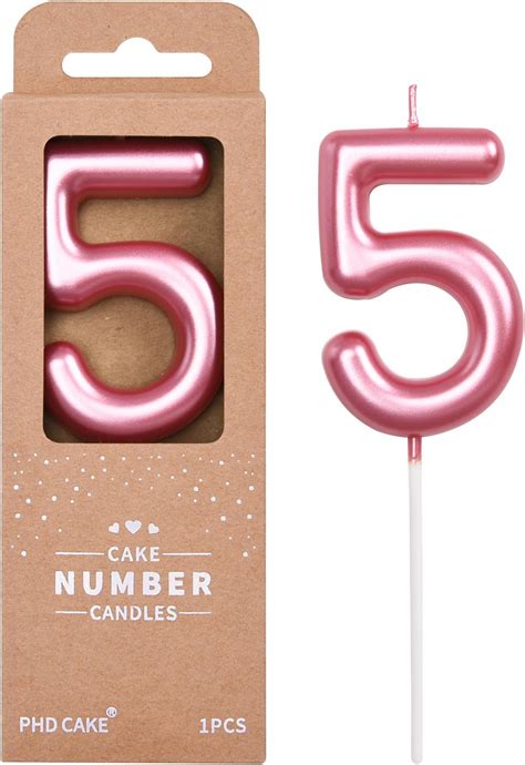 Luter Rose Gold Glitter Happy Birthday Cake Candles Number