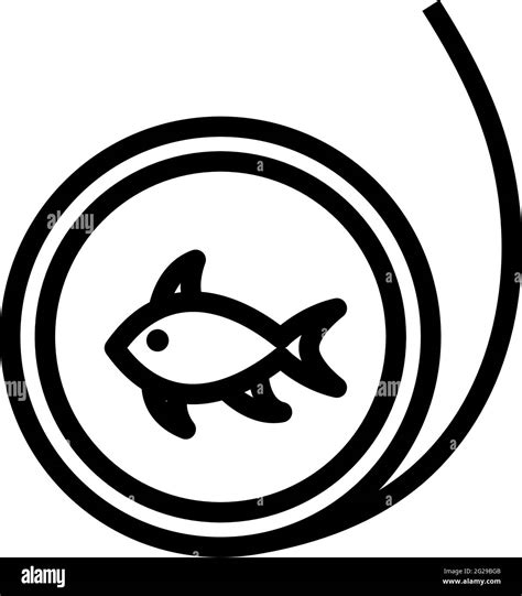 Icon Of Fishing Line Bold Outline Design With Editable Stroke Width