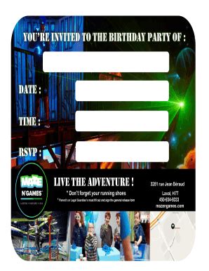 Fillable Online Youre Invited To The BirthdaY PartY Of Fax Email