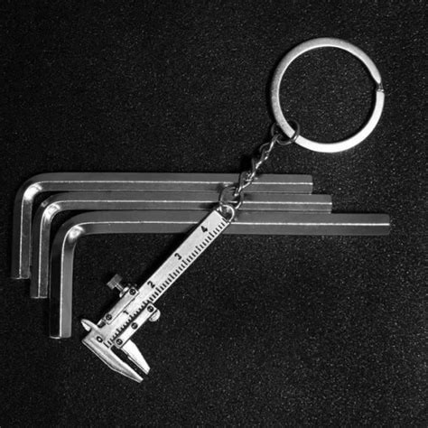 GM05667 Mini Modèle de mesure Vernier Caliper Porte clés en alliage de