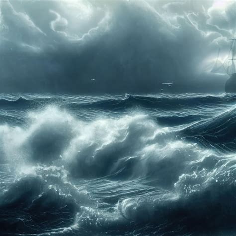 Premium Photo An Ai Generated Rough Sea Waves On A Stormy Day