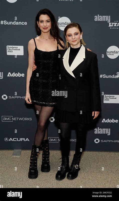 Anne Hathaway Left And Thomasin Mckenzie Cast Members In Eileen