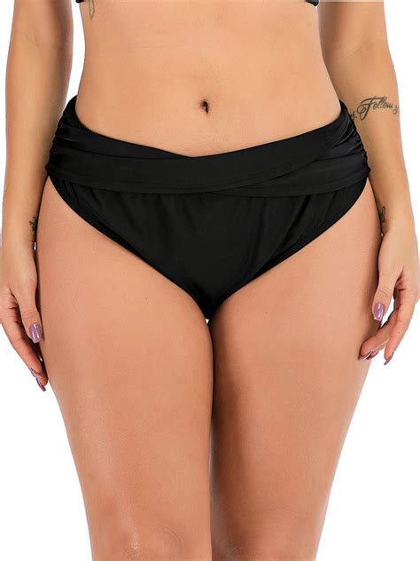 SAYFUT Women Low Waisted Bikini Bottoms Ruched Swim Bottom Tummy