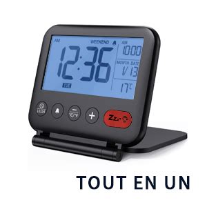 NOKLEAD Réveil de Voyage Mini Horloge Numérique LCD Portable avec