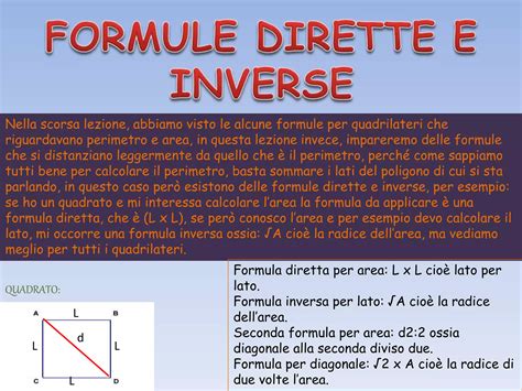 Formule Quadrato Diagonale