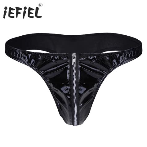 Iefiel Men S Lingerie Jockstraps Gay Briefs With Front Zipper Open Pu