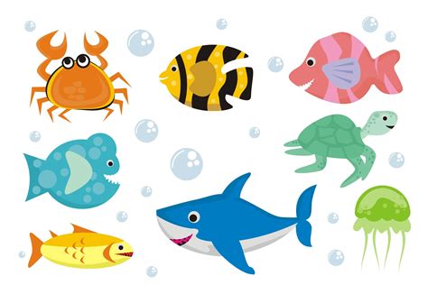 Aquatic Animals Drawings