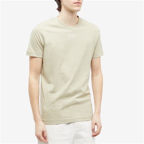 Calvin Klein Stacked Logo T Shirt Wheat End Gb