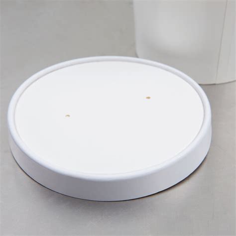 Choice Oz White Paper Soup Hot Food Cup Vented Lid Pack