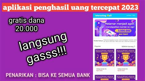 Wow Baru Daftar Dikasih 20 000 Gak Bahaya Aplikasi Penghasil Uang