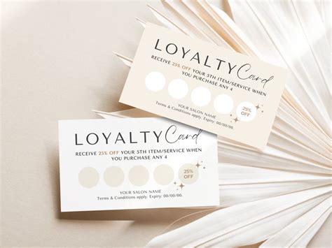 Loyalty Card Template Canva Printable Customer Loyalty Card Hair Salon