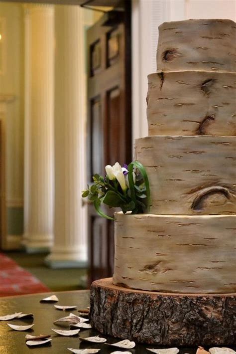 Rustic Silver Birch Wedding Cake Cake By Coocakecachoo Cakesdecor