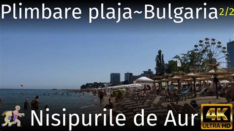 Plimbare Pe Plaja Nisipurile De Aur Bulgaria Partea K Fps