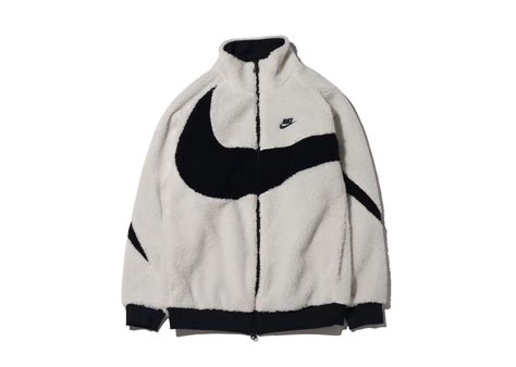 Nike Big Swoosh Reversible Boa Jacket Asia Sizing Black Chili Red