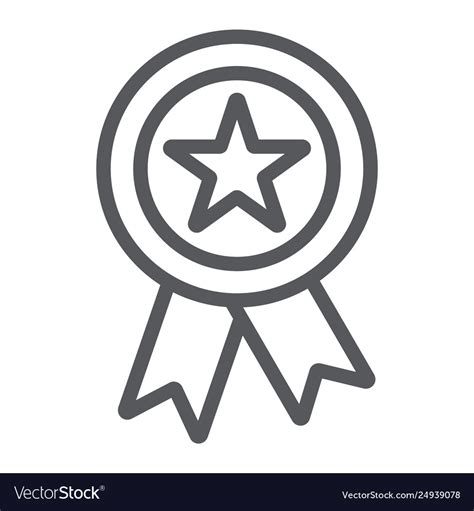 Reward line icon badge and medal award sign Vector Image