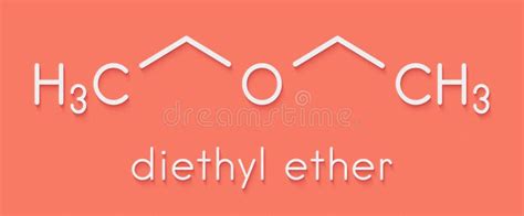 Diethyl Ether Solvent Molecule Skeletal Formula Stock Illustration