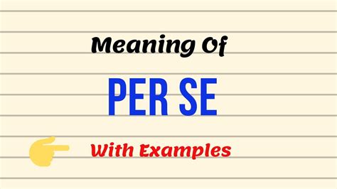 Meaning Of Per Se English Vocabulary Lessons Urduhindi Youtube